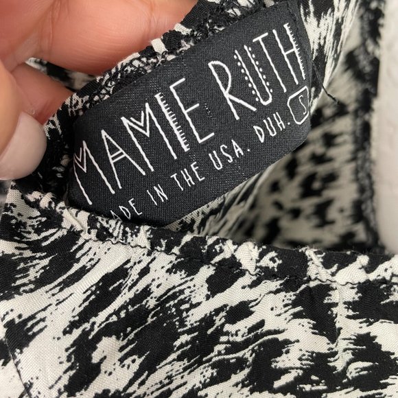 MAMIE RUTH Women S Black White Animal Print Fringe Romper Shorts Summer Outfit - Picture 6 of 8